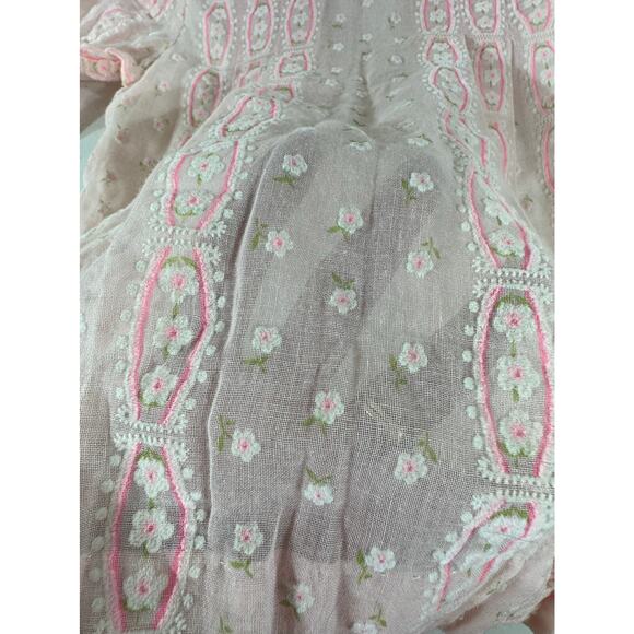 Winnie The‎ Pooh Girls Dress Size 6 Pink Embroidered Gauze Lined Vintage READ - Picture 6 of 13